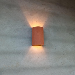 Terracotta ceramic wall light minimalist texture wall lamp handmade clay lamp coral colour