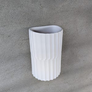 Handmade Ceramic Wall Sconce, Textured Cylinder wall Light Beige, Up and down light fixture image 11