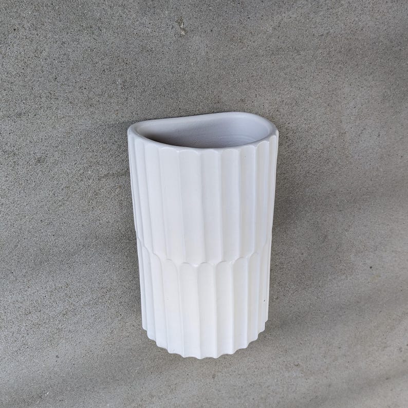 Handmade Ceramic Wall Sconce, Textured Cylinder wall Light Beige, Up and down light fixture image 11
