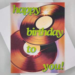 Happy Birthday To You - Carte d'anniversaire - Disques - Musique - Chanson - Vibrant - Coloré