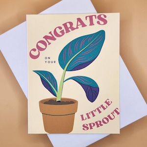 Félicitations pour votre petite pousse - Bébé - Baby shower - Nouveau bébé - Genre neutre