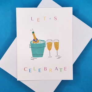 Carte Let's Celebrate - Champagne - Santé - Félicitations