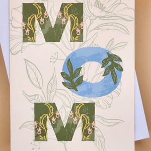 Carte joyeuse fête des mères - Maman - Floral - Fleurs - Nature