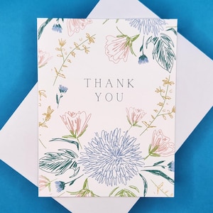 Carte de remerciement - Floral - Pastel