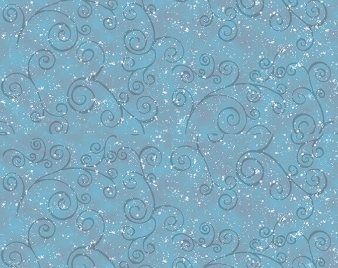 Blue Swirling Snow - Welcome Winter from Henry Glass Fabrics