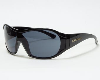 VINTAGE BLACK CHANEL Sonnenbrillen Y2K Sonnenbrillen Vintage Chanel Occhiali Chanel Lünetten