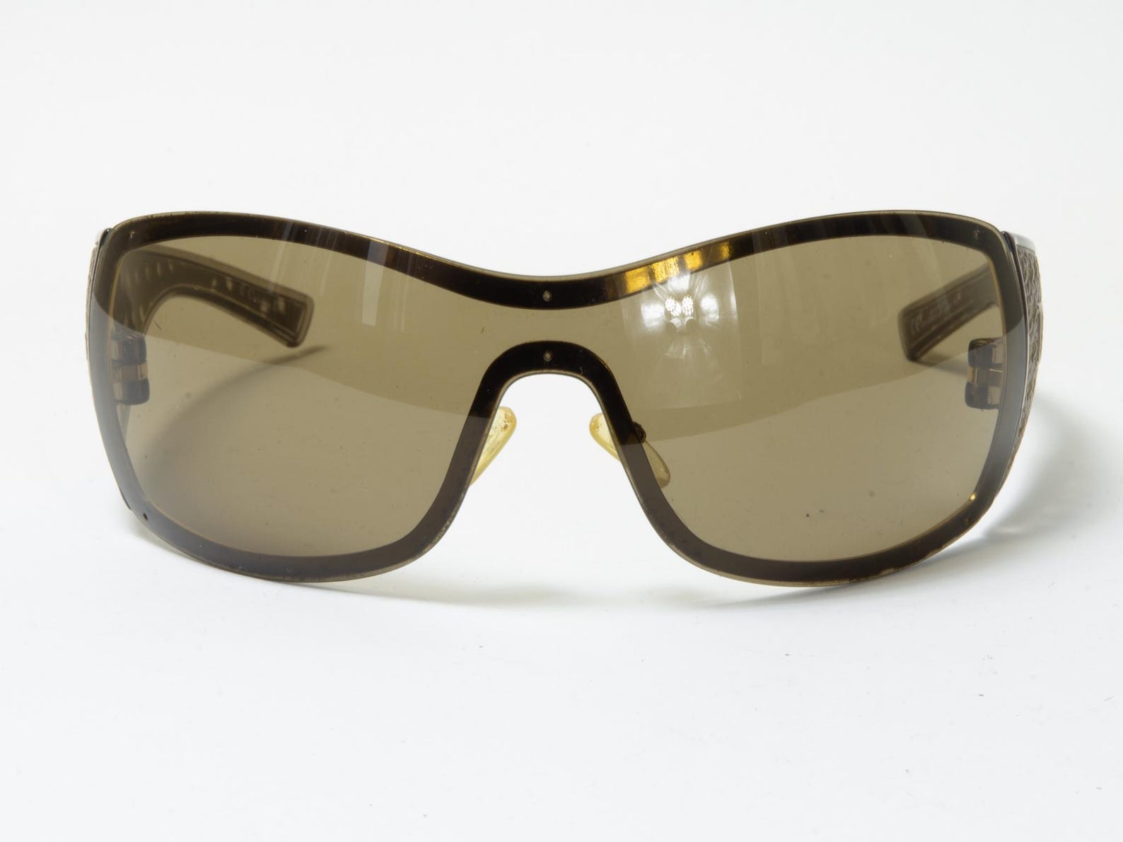 Lunettes De Soleil Cyber Y2K Vintage – Style Enveloppant, Monture Dorée, Femme