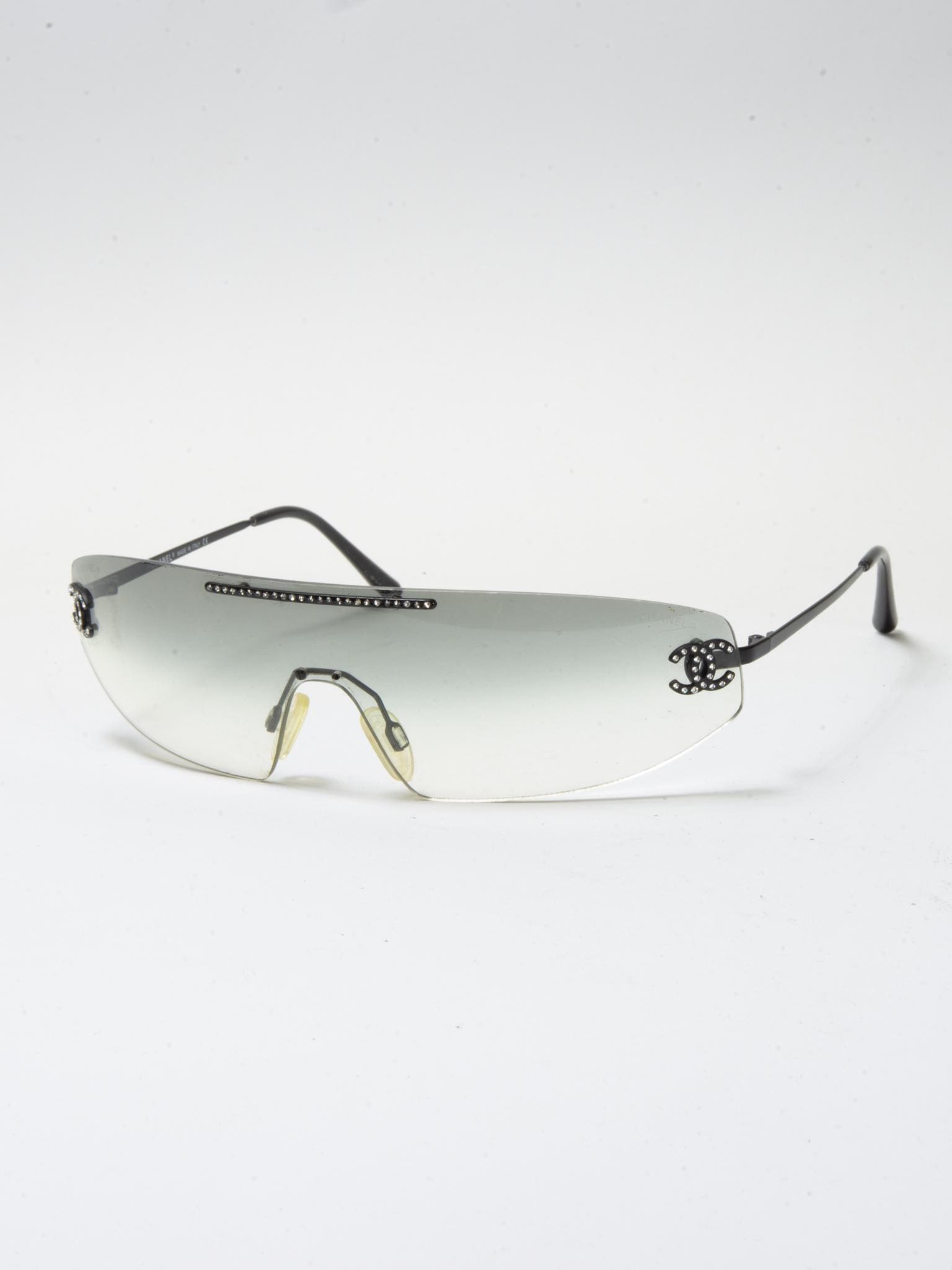 小物 CHANEL Rimless y2k Jeweled Sunglasses SWAROVSKI RHINESTONES CHANEL Sunglasses Y2K Sunglasses Vintage