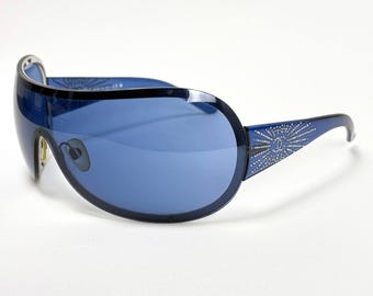 Gafas de sol CHANEL con logotipo de diamantes de imitación Y2K, gafas de sol vintage Chanel, gafas de sol, gafas de sol