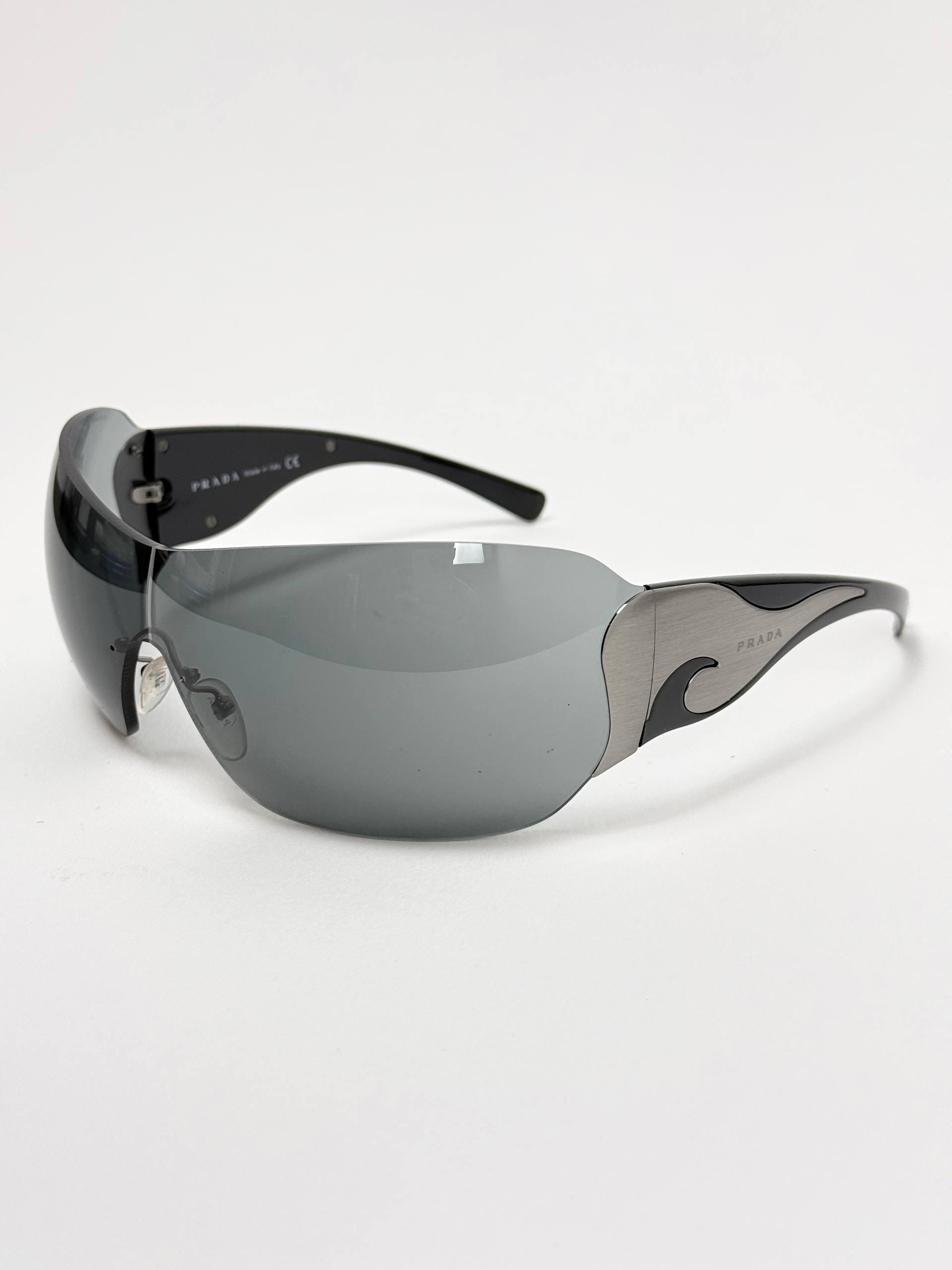Y2K CHROME WAVE Prada Sunglasses Vintage Prada Occhiali Lunettes