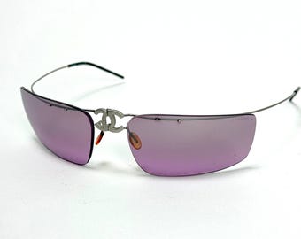 Gafas de sol CHANEL PLEGABLES ROSA Y2K, gafas de sol vintage chanel, gafas lunettes