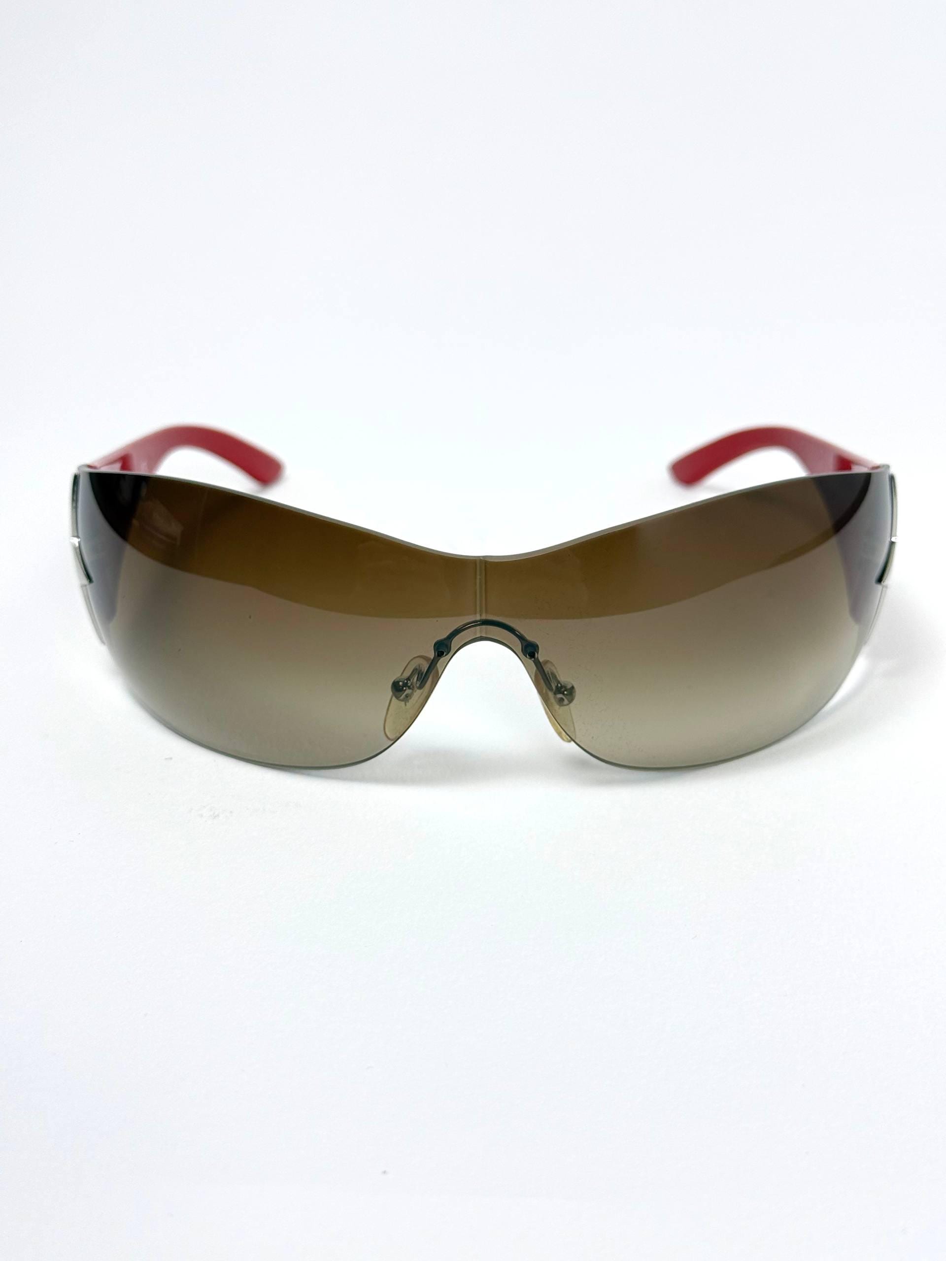 Y2K PRADA CHROME STAR Sunglasses in Red Vintage Sunglasses Prada