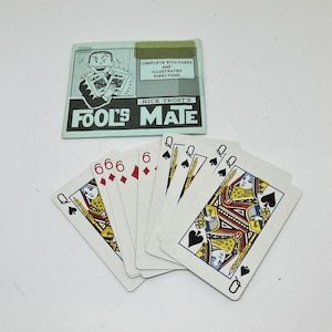 Tour de magie vintage, tour de cartes, illusion du mat du fou de Nick Trost, tour de magie des années 1970, souvenirs de magie à collectionner