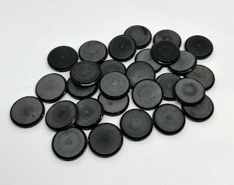 18 Large Matte Black Buttons: Mod Coat Jacket Closures