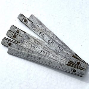 Vintage Lufkin Metall Gliedermaßstab, 72 "Metall mit Messinggelenken, Vintage Hardware, Vintage Industriewerkzeuge, hergestellt in den USA Metalllineal