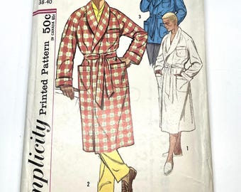 1950s Simplicity 2312 Mens Robe Sewing Pattern, Size Medium
