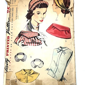1950s Sewing Pattern, Women&#39;s Accessories, Simplicity 4195 from 1952