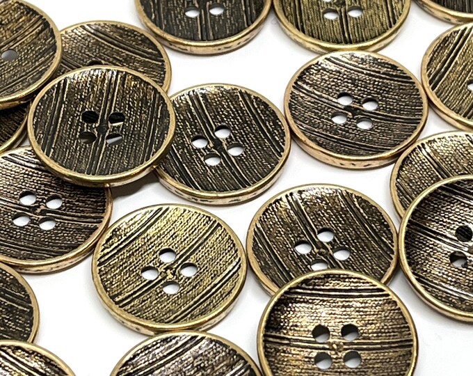 Vintage Brushed Bronze Metal Buttons, Matching Set of 27 - Etsy