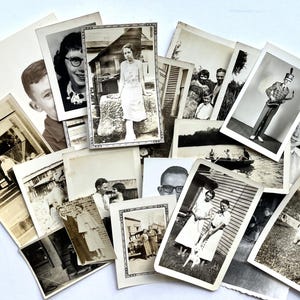 Vintage Black & White Photos, Assortment of 20 Old Photos, Vintage Photography, Portraits, Junk Journal Ephemera, Original Untouched Photos