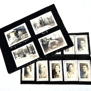 Vintage Black & White Photos,  1930s Mounted Snapshots, Family Photos, YOUR CHOICE of Pages with Multiple Photos, Junk Journal Ephemera