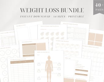 Weight Loss Journal Weightloss Tracker Fitness Planner Weight Loss Chart Body Measurements Kgs Pounds Lost Meal Planner Printable