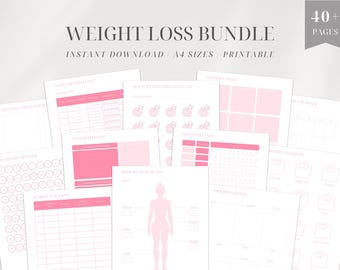 Weight Loss Journal Weightloss Tracker Fitness Planner Weight Loss Chart Body Measurements Kgs Pounds Lost Meal Planner Printable