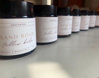 Whipped Tallow Balm - Unscented - 4 oz glass jar - Pure and Organic - Tallow Products - All Natural Tallow Balm