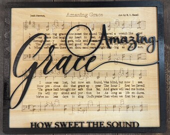 Handcrafted Music Wall Art | Christian Hymn Wood Sign (11.5x9.5)