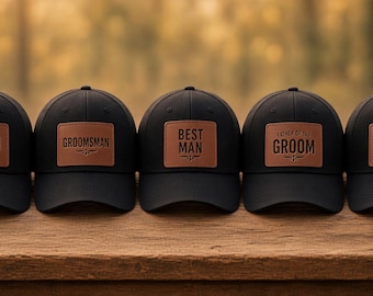 Custom Engraved Baseball Caps: Groom, Groomsmen, Wedding Party Hats
