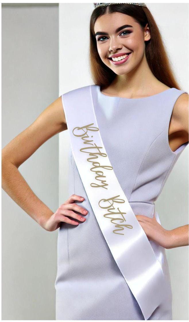 Birthday Bitch Sash! Sassy Party Accessory for the Birthday Girl! White  Sash With Choice of Text Color, Gift Boxed - Etsy