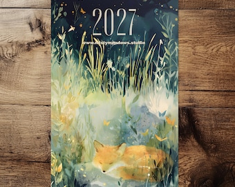 2027 Wall Calendar, Woodland Art, Choose US Holidays / Blank, 11″ × 17″