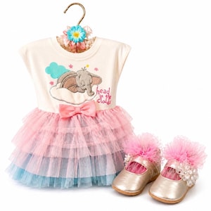 Babyflicka Duschklänning Midpoint Disney Dumbo Rosa Tutu Outfit Festdekoration