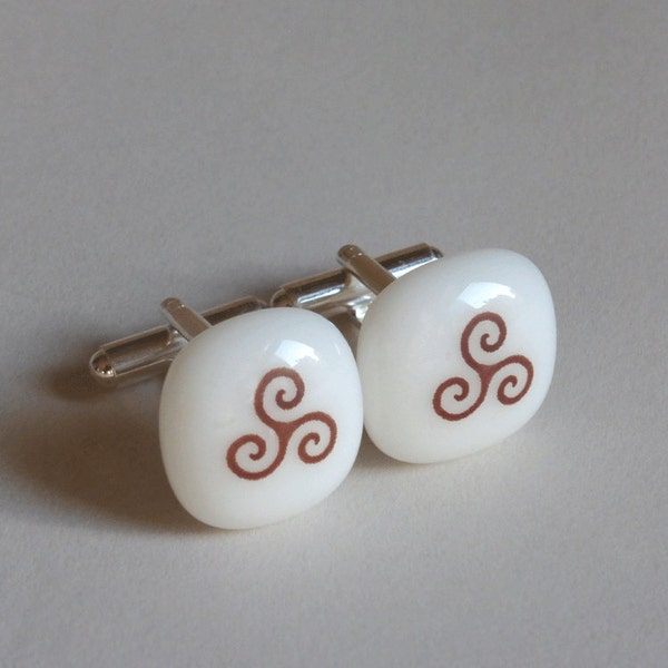 Triple spirale Cufflinks - Verre fondu