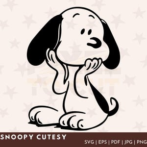 Snoopy Cartoon Dog SVG | Adorable Dog Design | Perfect for Cricut, Silhouette | Pea-nuts Inspired Art | Instant Digital Download