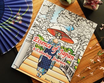 Love Japan, "Essence of Japan, A coloring Journey", Japan coloring book