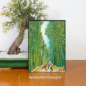 Giant bamboo print, Japan, travel, Kyoto 5x7 print image 1