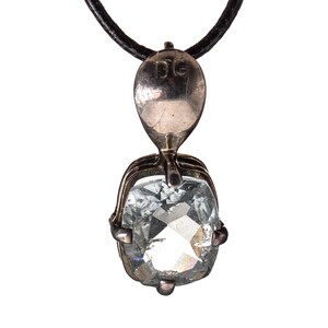 Silver Aquamarine Pendant - Faceted Stone
