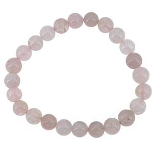 Pink Quartz bracelet round bead 8mm