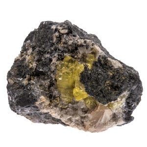 Anglesit und Cerussit auf Galenit-Ganggestein – Touissit – Marokko