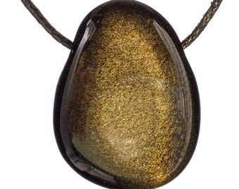Golden Obsidian Pendant - Drilled Stone