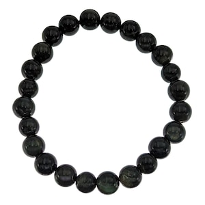 Obsidian bracelet celestial eye round bead 8mm