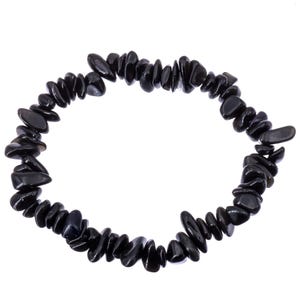 Zwarte obsidiaan barok kralenarmband