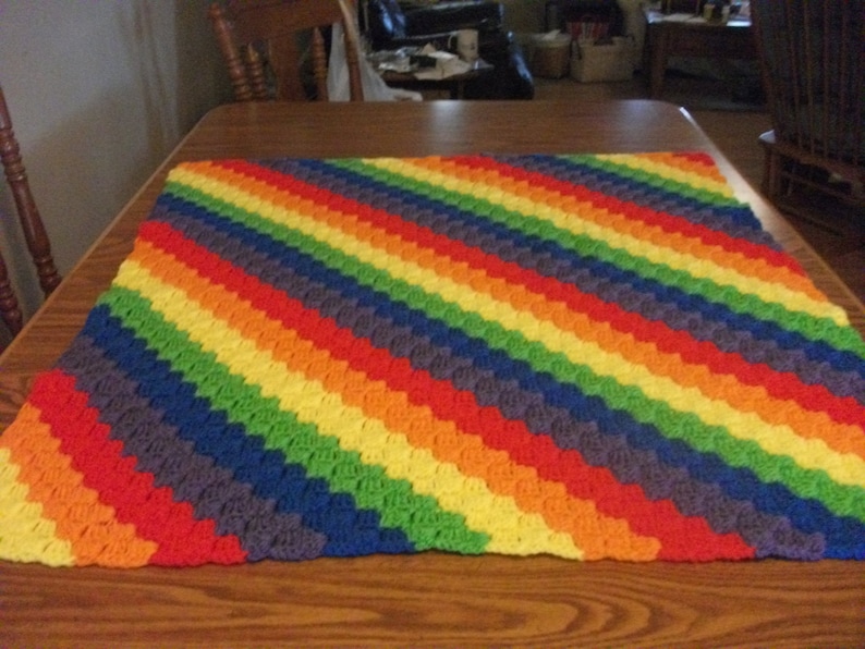 Diagonal Rainbow Baby Blanket | Etsy