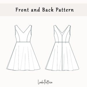 V-Neck Spirals Pattern Dress