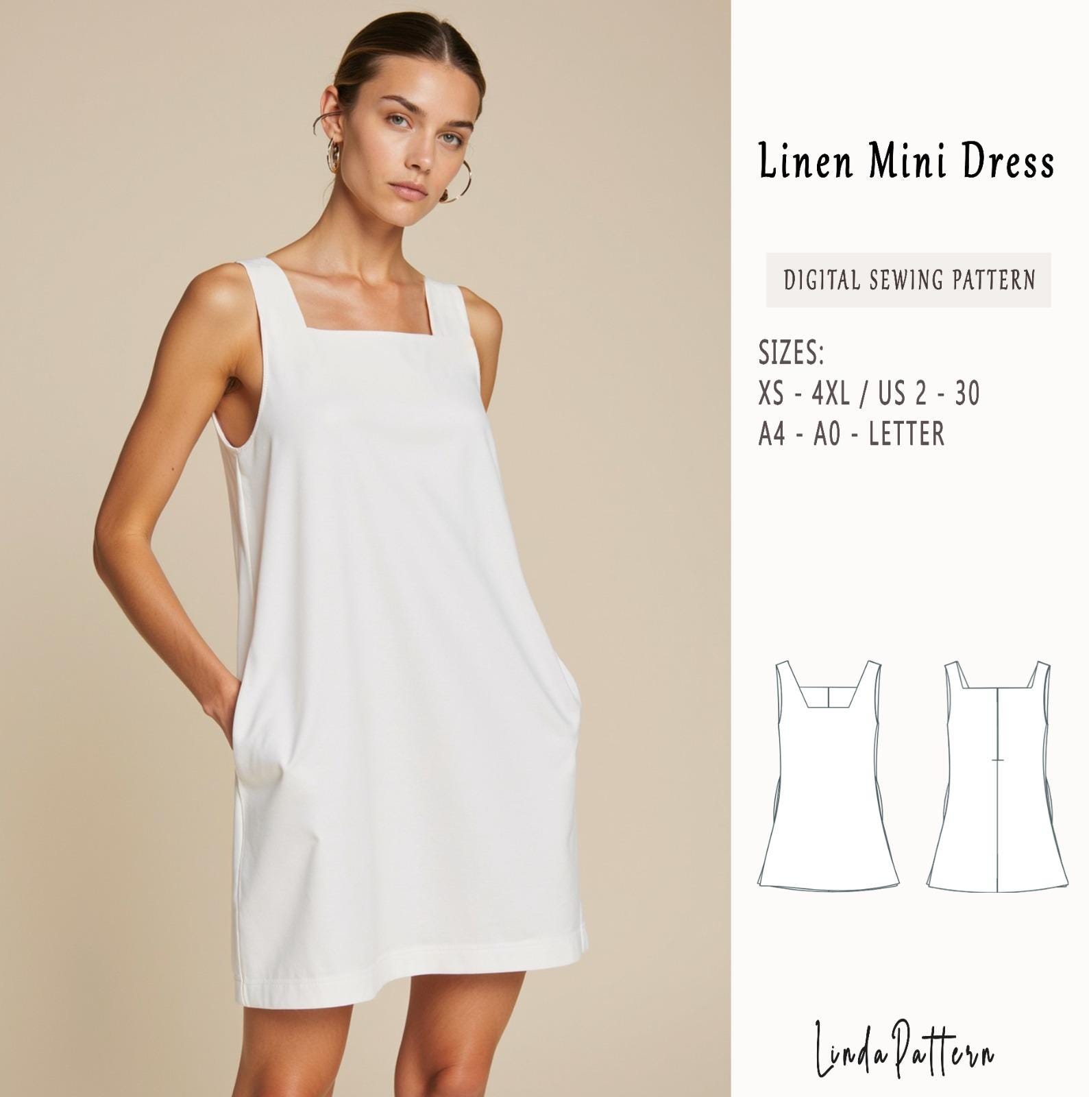 Sleeveless Summer Dress Sewing Pattern, Loose Mini Dress Pattern, Shift  Dress, Easy Dress Pattern, Causal Dress,sundress Pattern Size XS-4XL - Etsy
