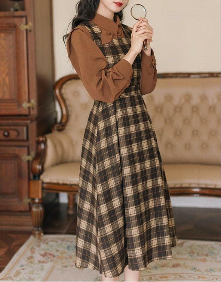 Vintage Square Neck Pinafore Dress Sewing Pattern, Overall