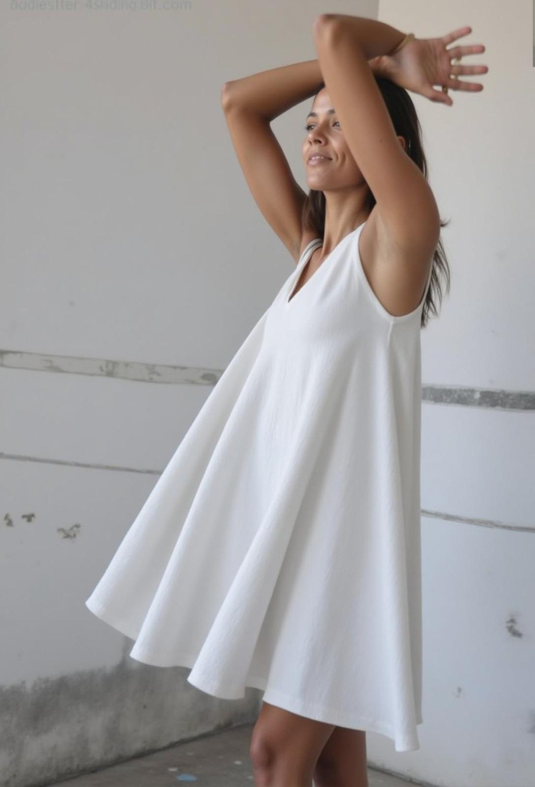 Linen Loose Mini Dress Sewing Pattern, Summer Linen Dress, Shift Dress ...