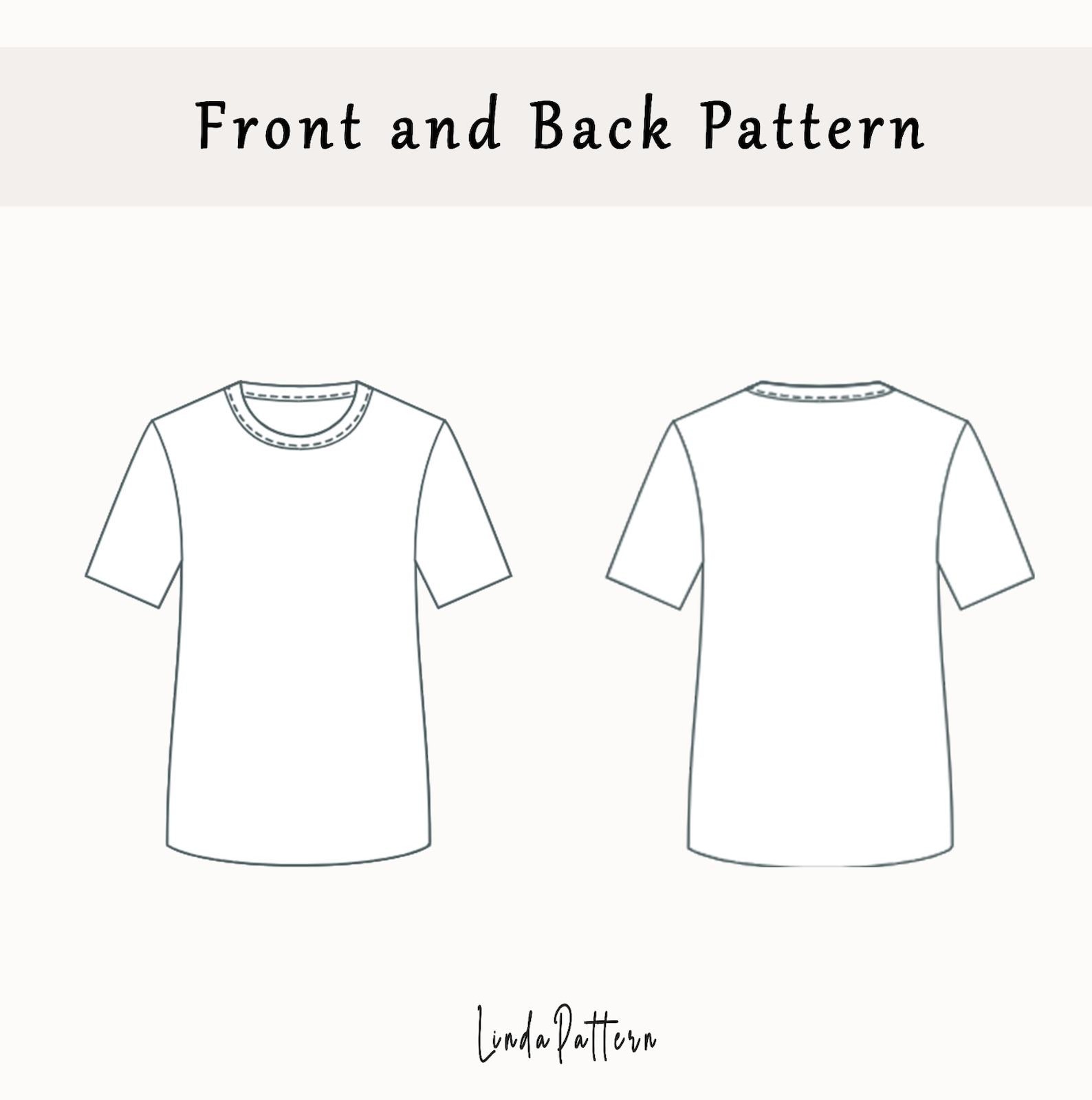 Basic Men's T-shirt Sewing Pattern, T-shirt Pattern for Men, T-shirt ...