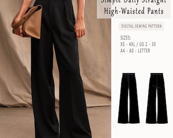 Palazzo Pants Pattern for Women Sewing Patterns | Trousers Sewing Pattern | Palazzo Pants Pattern | Sewing Pattern Pants WomenUS 2-30 XS-4XL