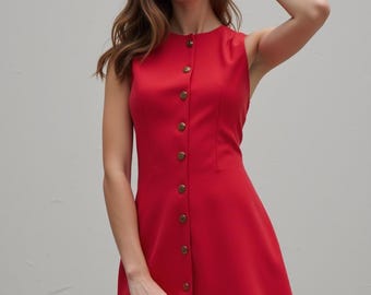 Modello di cucito per abito babydoll con bottoni sul davanti (XS-4XL) (modello PDF)